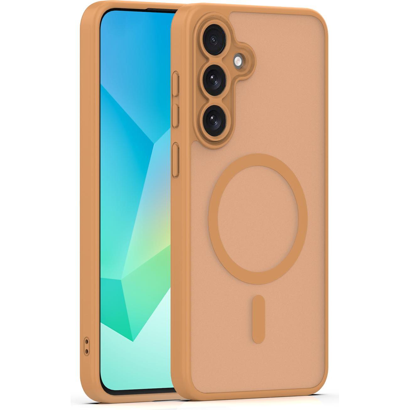 OEM Mag Matt case for Samsung S24 / S25 brown (Samsung Galaxy S24, Samsung Galaxy S25), Cover smartphone, Marrone