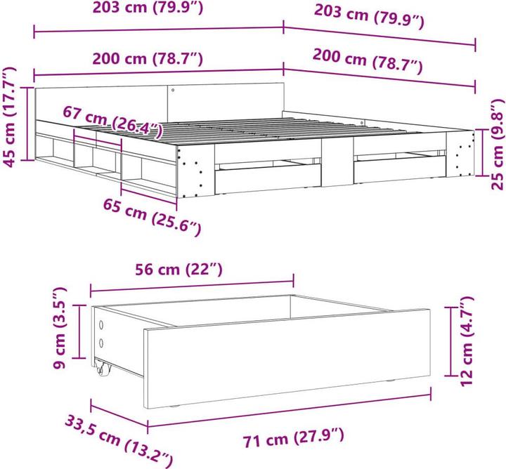 Image du produit vidaXL Bettgestell (200 x 200 cm)