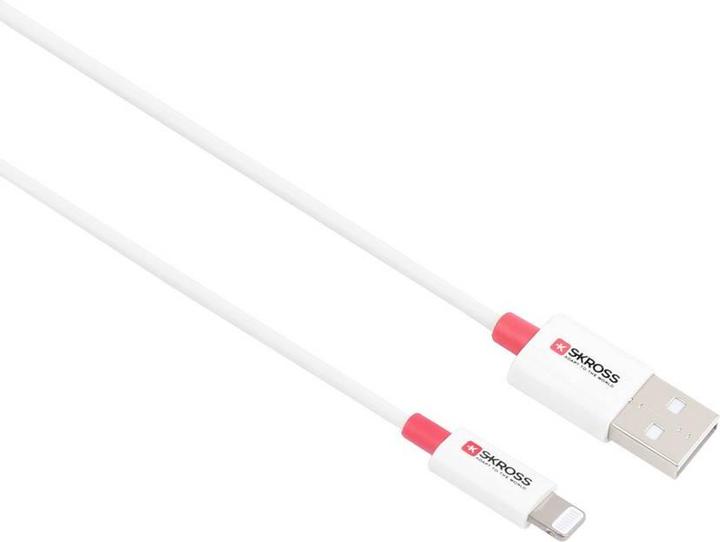 Actual product image Skross USB Cable USB to Lightning Cable, 1.2m white (1.20 m, USB 2.0, 28 W)