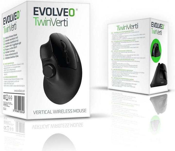 Actual product image Evolveo TwinVerti, vertikální ergonomická myš (Wireless)
