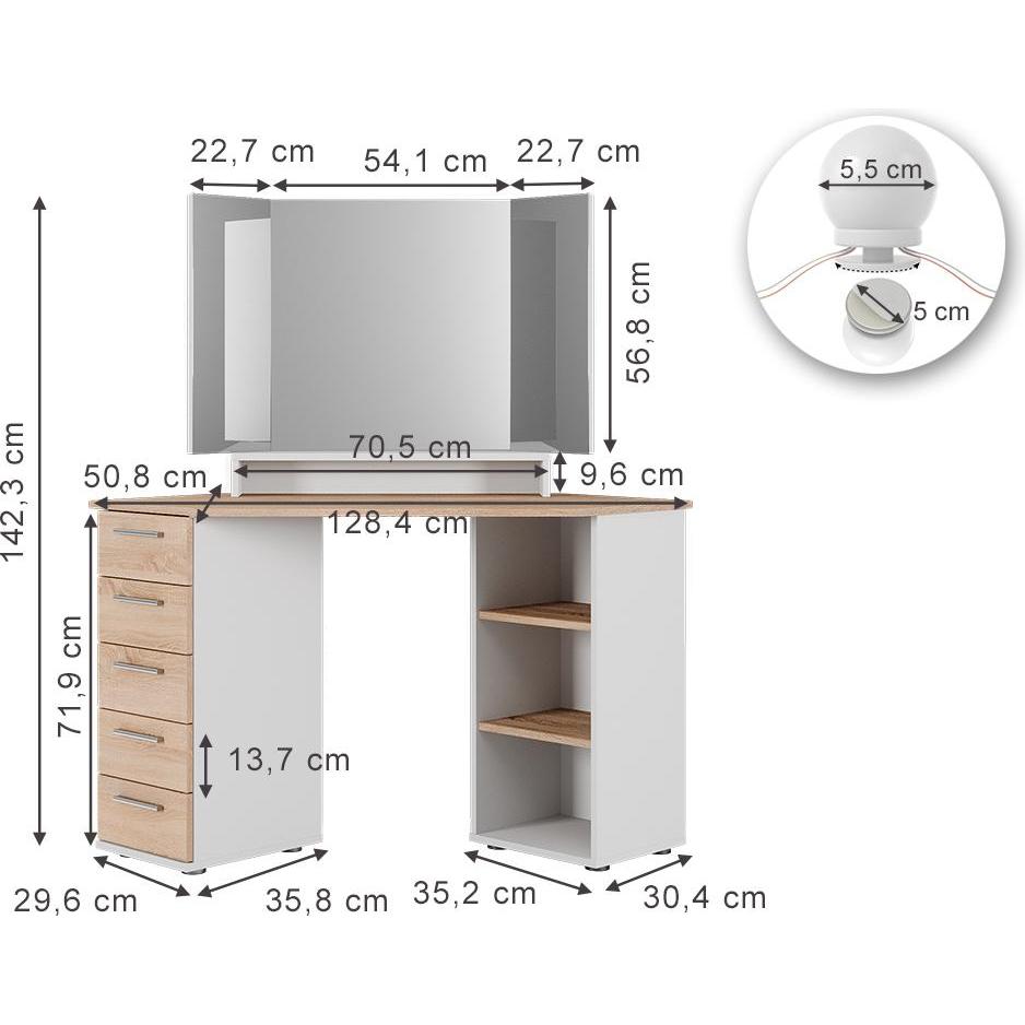Thumbnail - Vicco, Schminktisch, Sofia