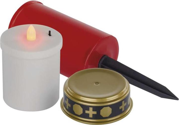 Image du produit Emos Lampe de cimetière LED avec piquet de terre, 25 cm, 2x AA, extérieur/intérieur, vintage (1 x)