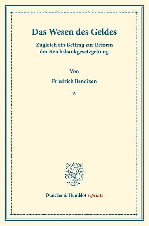 Actual product image Das Wesen des Geldes (German, Friedrich Bendixen, 2013)