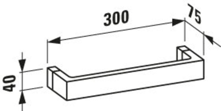 Actual product image Laufen Kartell Rail towel rail, L/W/H: 300/75/40 mm, H3813300
