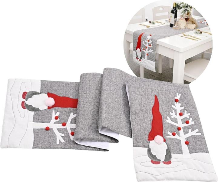 Hermex Tischläufer Wichtel Tischband Weihnachtsdeko Tischdecke Tischdeko