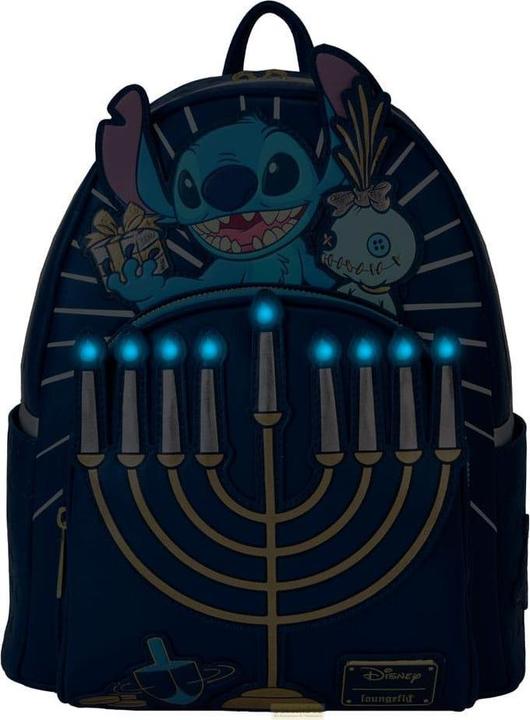 Actual product image Loungefly Lilo & Stitch by mini backpack Menorah Stitch