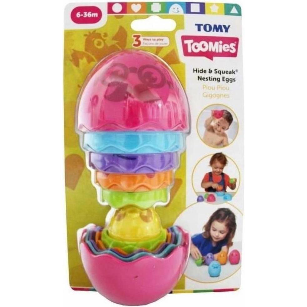 Tomy, Palestrina + Copertina gioco, Toomies - Uova da nido Hide & Squeak - Rosso