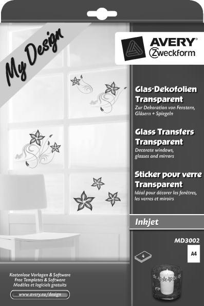 Image du produit Avery Film décoratif pour verre (210 x 297 mm)