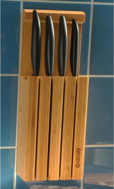 Actual product image Kyocera Bamboo knife block