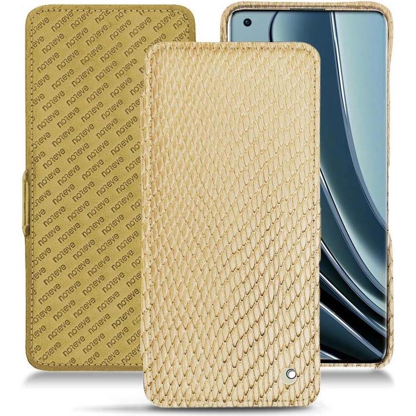 Noreve Lederschutzhülle horizontal (OnePlus 10 Pro), Smartphone Hülle, Beige