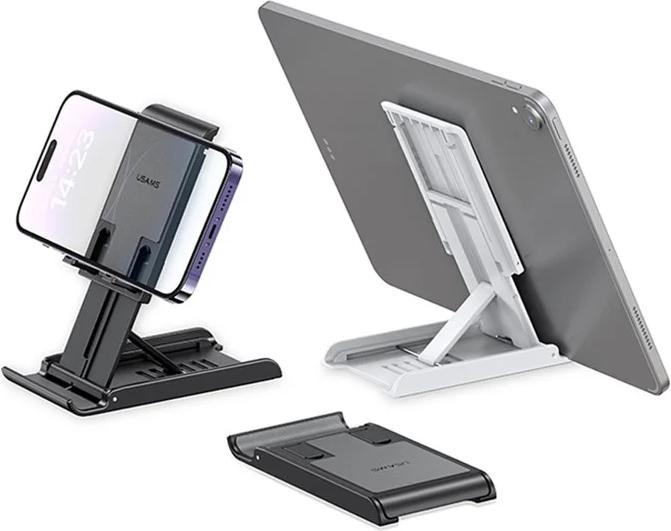 Actual product image Usams Składany stojak biurkowy na telefon/tablet czarny/black ZJ073ZJ01 (US-ZJ073)