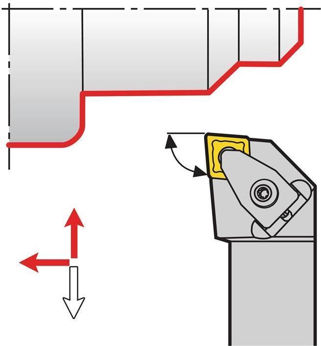 Actual product image Tecwerk Rotating tool holder DCLNR2020K12 nickel-plated right external rotation