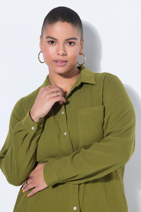 Immagine prodotto Studio Untold Blusa lunga in mussola con collo da camicia e maniche lunghe (58)