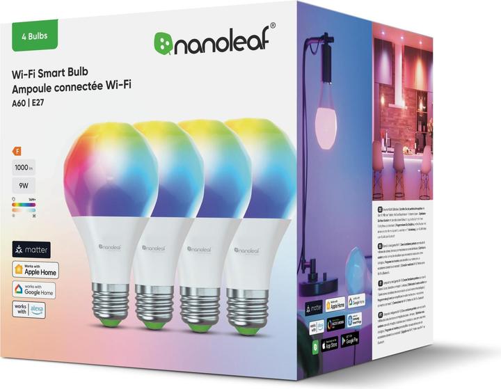 Image du produit Nanoleaf WiFi Smart LED Glühbirne A60/E27 4 Pack (E27, 1000 lm, 4x)