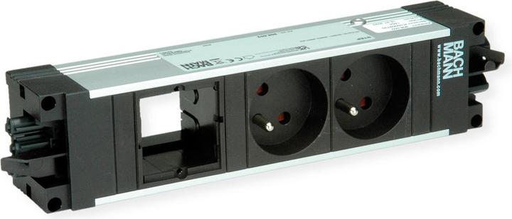 Produktbild Bachmann STEP ALU - Steckdosenleiste - Eingabe, Eingang GST18 - Ausgangsanschlüsse: 2 (Fr (3 x, CEE 7/5, CEE 7/3)