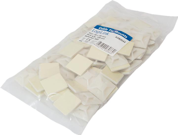 Produktbild LogiLink Kabelbinderhalterungen, selbstklebend, Kabelbinderaufnahme: (30 mm, 100 Stk.)