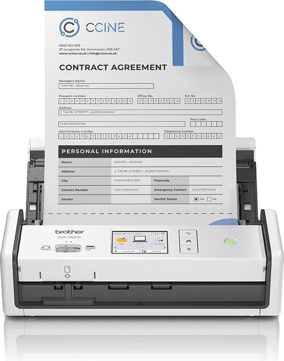Actual product image Brother ADS-1800W30 ppm ADF 20 f (USB, WLAN, Wi-Fi Direct)