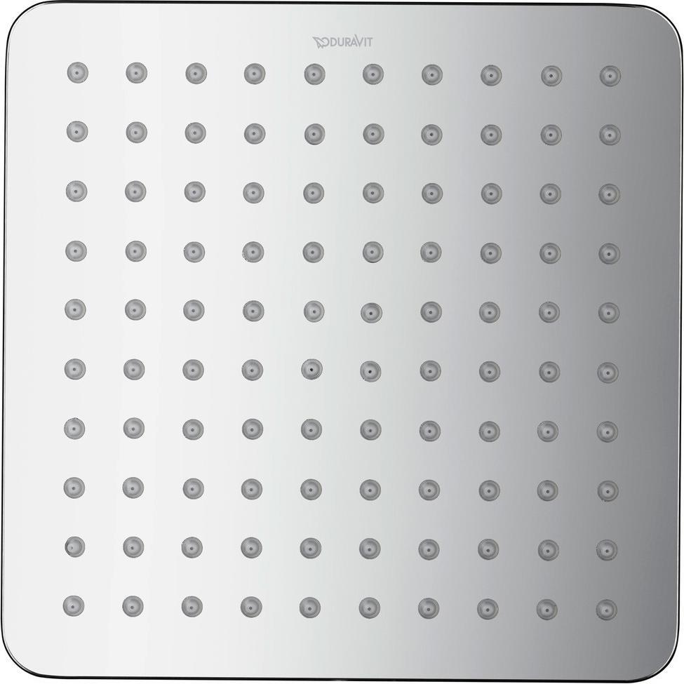 Thumbnail - Duravit, Duschbrause, Kopfbrause 1 jet, 300, eckig chrom (1 Strahlarten, 26 l/min)