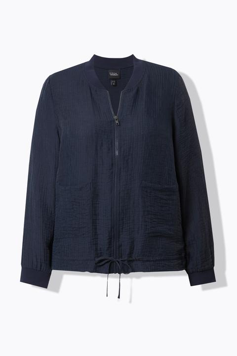 Actual product image Ulla Popken Textured College Collar Blouson (62)