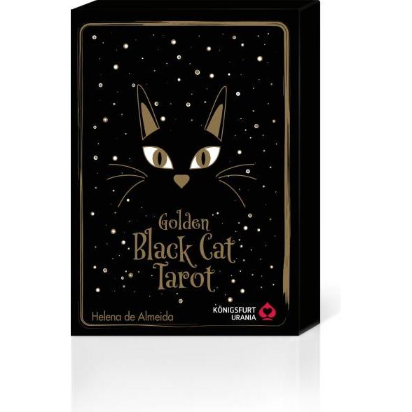 Thumbnail - Golden Black Cat Tarot - Hochwertige Stülpdeckelschachtel mit Goldfolie, Sachbücher von Helena de Almeida