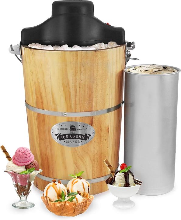 Produktbild Elite Gourmet EIM916 Eismaschine mit Vintage-Holzeimer