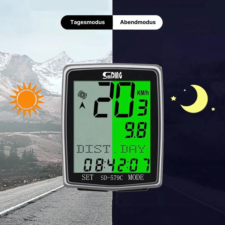 Produktbild Hermex Sunding Fahrradtacho Velotacho Fahrradcomputer Velocomputer Bikecomputer