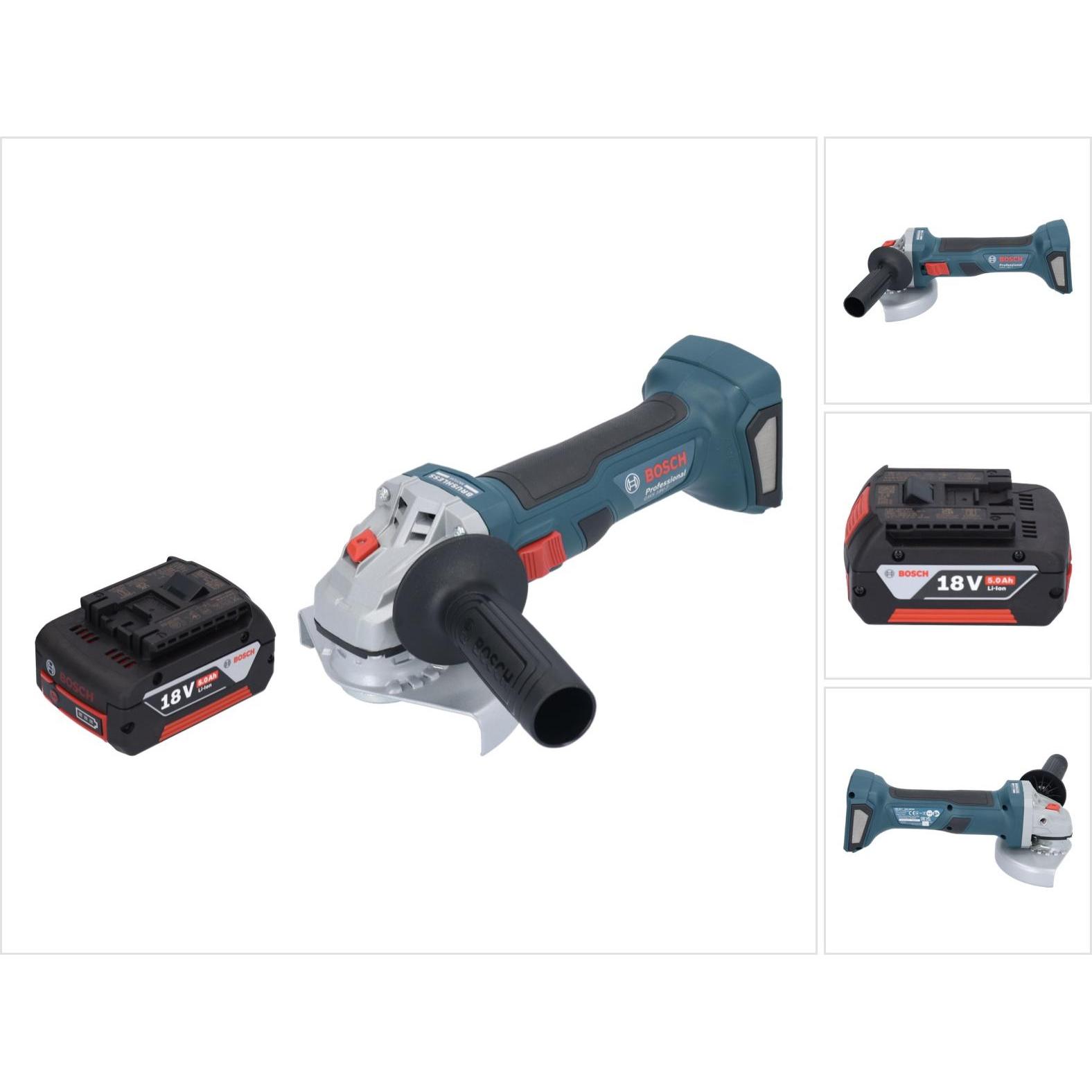 Bosch Professional, Winkelschleifer, Bosch GWS 18V-7 Professional Akku Winkelschleifer 18 V 125 mm Brushless + 1x Akku 5...