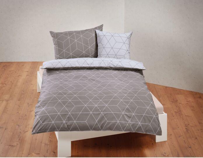Lehner Bettwäsche mit feinem Rautenmuster – Duvetbezug (Duvet cover, 160 x 210 cm)