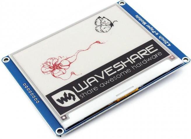 WaveShare 4.2 400×300 ePaper Display Modul mit SPI Interface, dreifarbig (rot, schwarz, weiss)