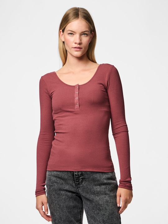 Actual product image Pieces Front buttoned ribbed top (XS)