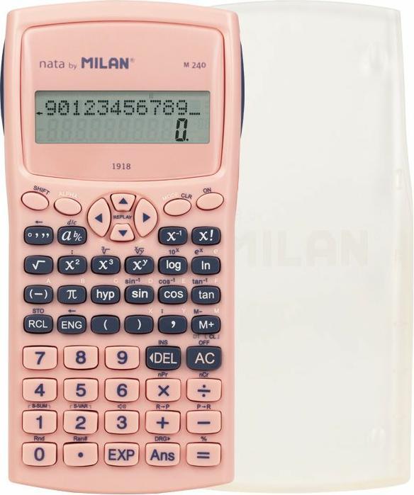 Blisterverpakking roze M240 wetenschappelijke rekenmachine, + editie (Zonnecellen, Batterijen)