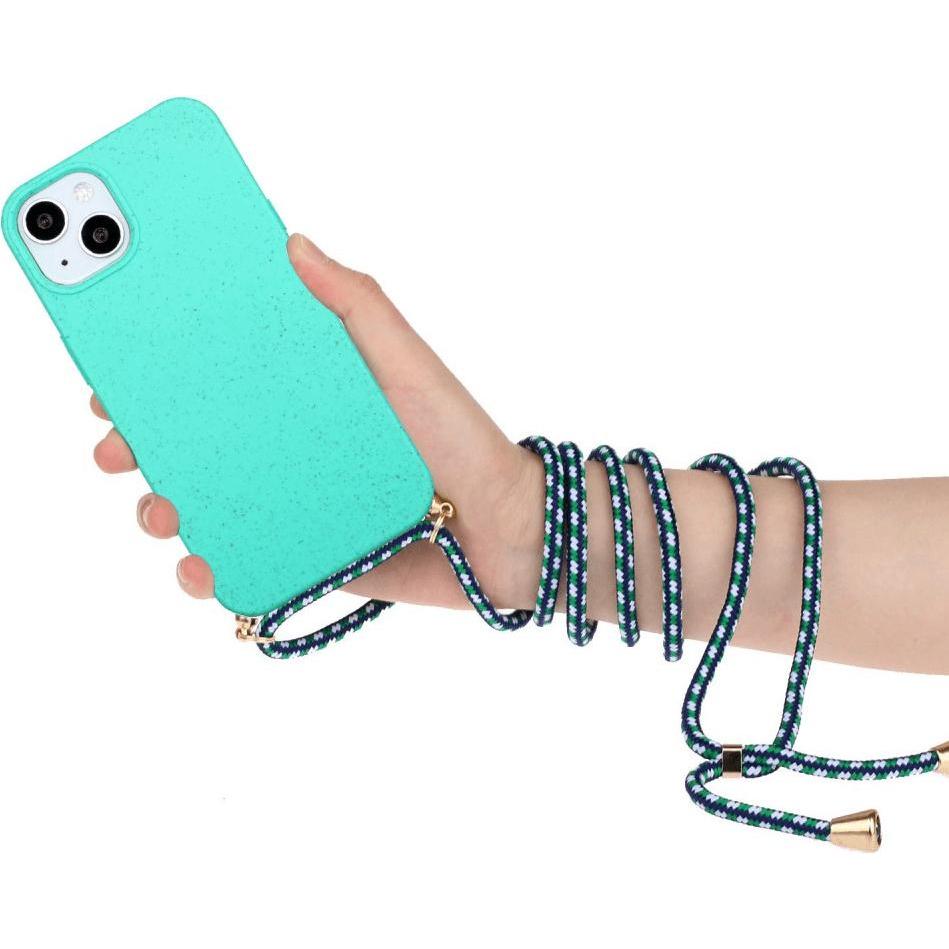 Thumbnail - Cover-Discount iPhone 15 Plus - Eco-Friendly Hülle mit Kette türkis (Apple iPhone 15 Plus), Smartphone Hülle, Türkis