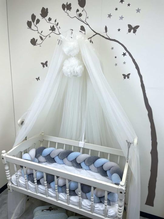 Immagine prodotto Baby-Nest Letto Snake fatto a mano in velluto blu e grigio
