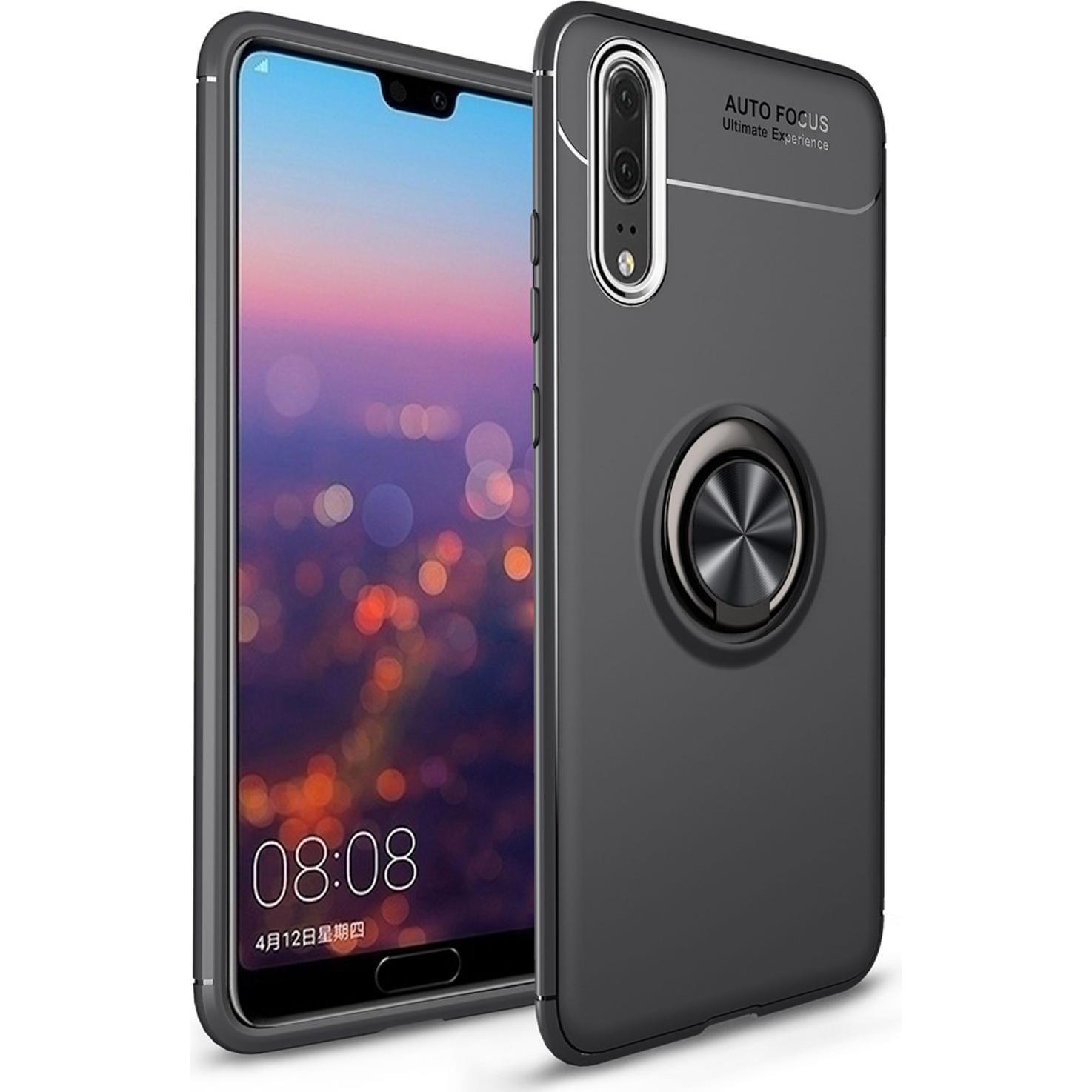 Nalia Ring Handyhülle (Huawei P20), Smartphone Hülle, Schwarz
