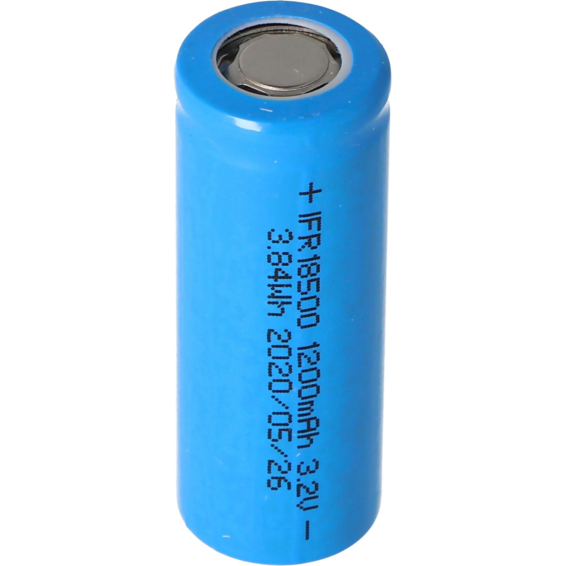 EIZfan Akku IFR 18500 Flat Top ohne Kopf ungeschützt (1 Stk., 18500, 1200 mAh), Batterien + Akkus