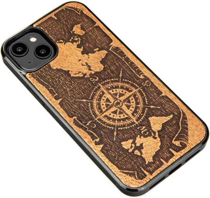 Actual product image INNE Bewood Case for iPhone 15 Plus 6,7" Compass Rose Merbau (Apple iPhone 15 Plus)