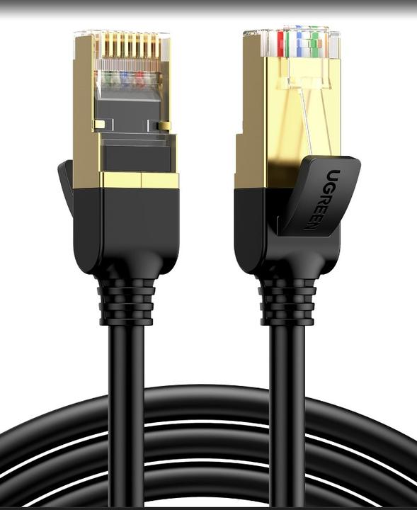 Actual product image Ugreen Ethernet RJ45 Flat network cable, Cat.7, STP, 0.5m (Black) (STP, CAT7, 0.50 m)