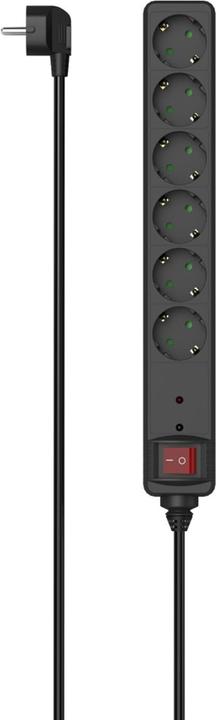 Produktbild Hama Steckdosenleiste, 6-fach, Überspannungsschutz, Schalter, 3 m, Schwarz (6x, 3 m)