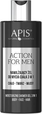 Immagine prodotto Apis Natural Cosmetics Apis - Action For Men 3in1 gel idratante per viso e capelli 300ml (300 ml)