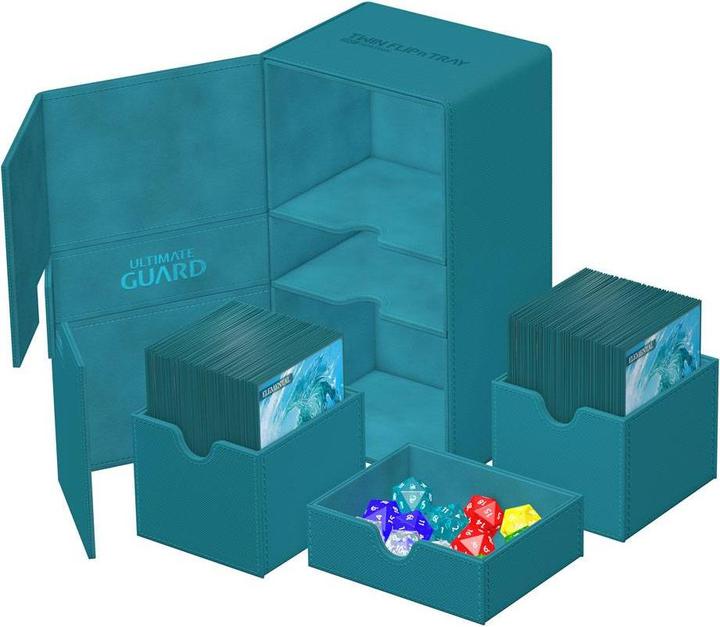 Actual product image Ultimate Guard Twin Flip'n'Tray 200+ XenoSkin Monocolor Bleu Pétrole