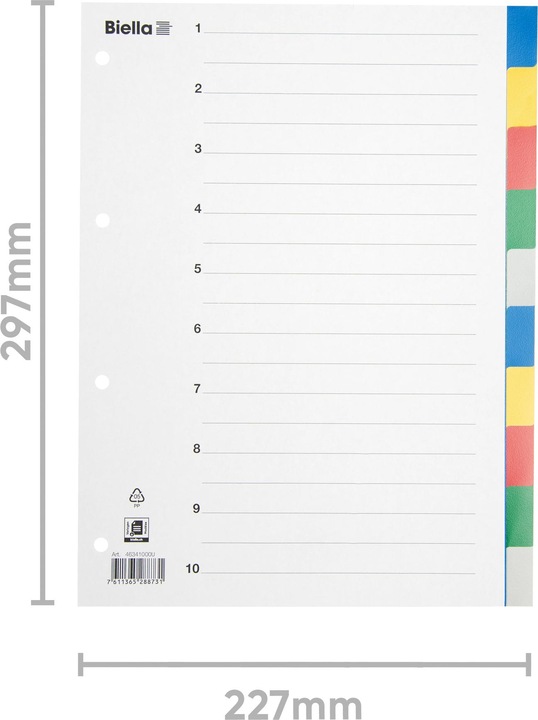 Immagine prodotto Biella Registrare il formato completo da PP, colorato