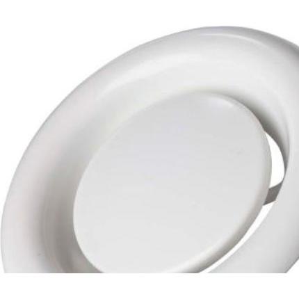 Alnor, Belüftungssystem, uds.ventil Ø100 mm - RAL 9010 inkl.ramme