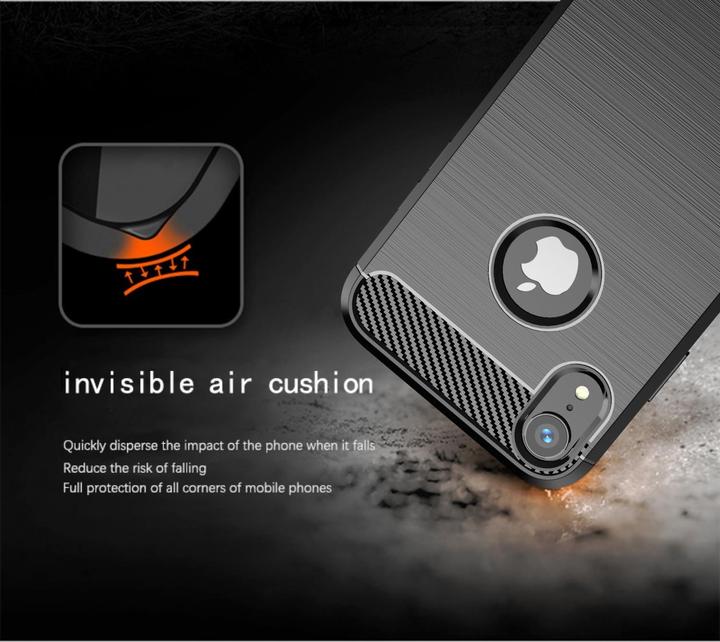 Immagine prodotto Cadorabo TPU Ultra sottile in acciaio inossidabile al carbonio Combi Cover (Apple iPhone XR)