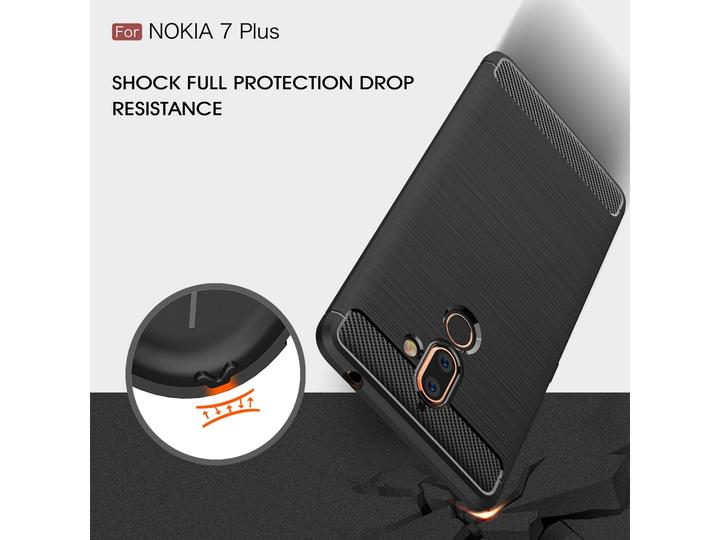 Actual product image Screenguard Nokia 7 Plus Cover Carbon Brushed Soft TPU (Nokia 7 Plus)