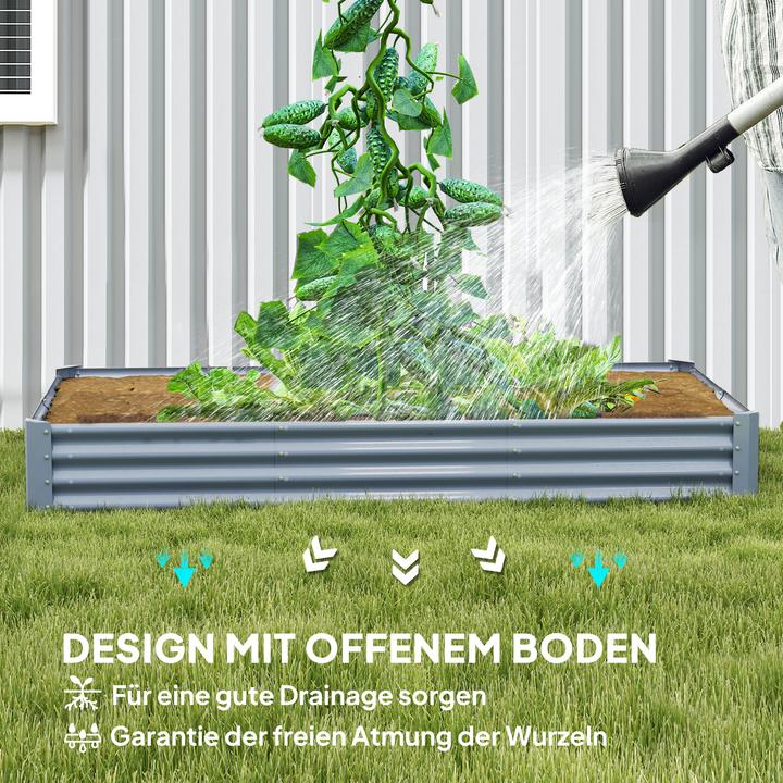 Produktbild Outsunny Hochbeet Stahl Silber
