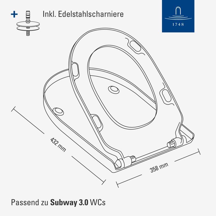 Produktbild Villeroy & Boch Subway 3.0 WC-Sitz, mit Absenkautomatik und abnehmbaren Sitz