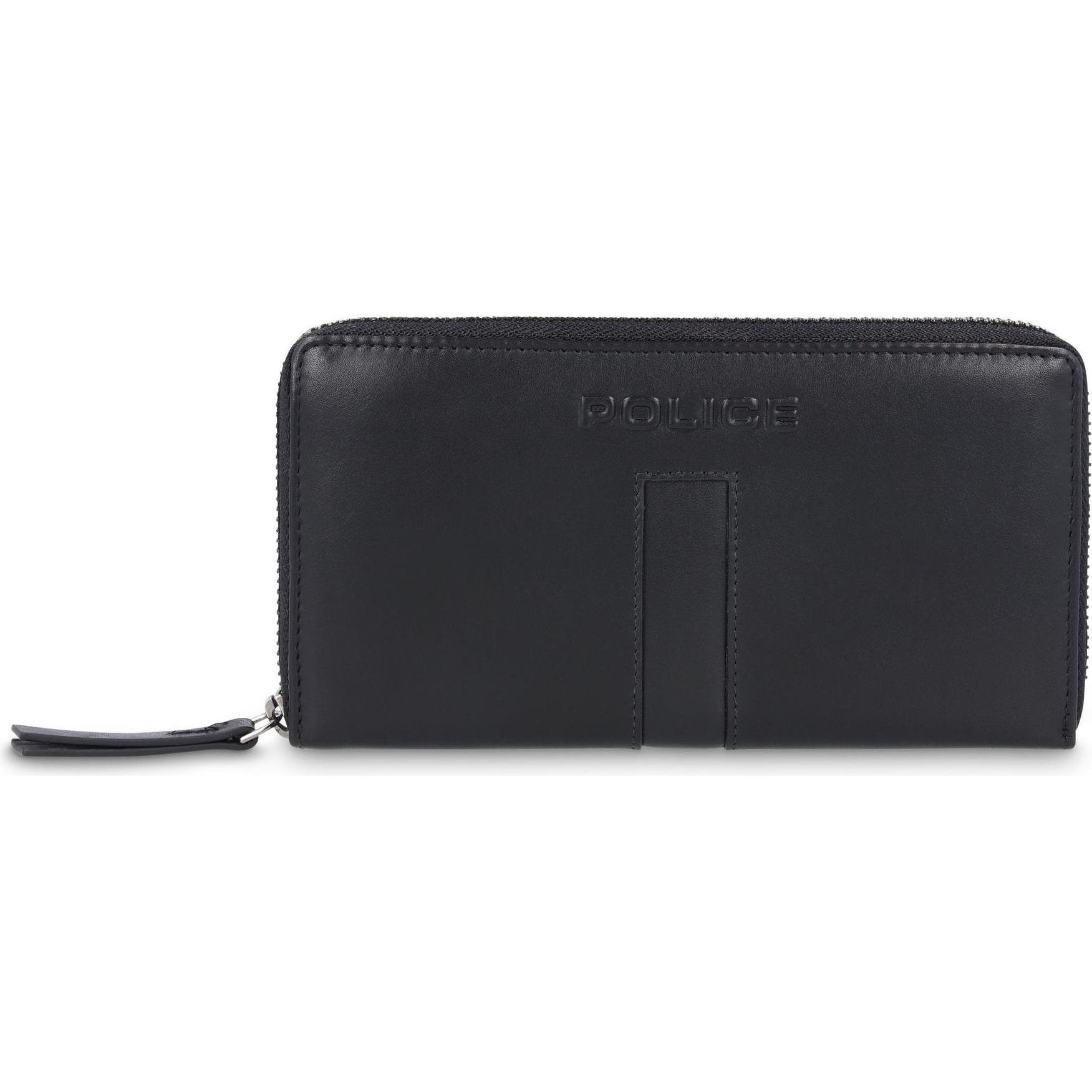 Police, Damen, Portemonnaie, Geldbörse Leder 19 cm, Schwarz