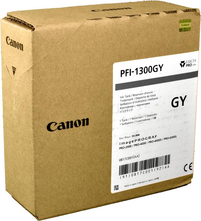 Produktbild Canon PFI-1300 GY - 330 ml - grijs - origineel - inkttank - voor imagePROGRAF PRO-2000, PRO-2100, PRO-4000 (GY)