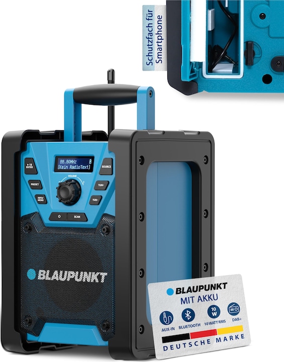 Produktbild Blaupunkt Baustellenradio mit DAB+ und Akku | BSR 300