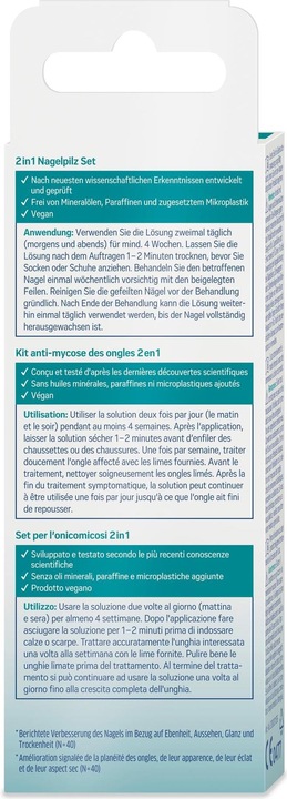 Valeurs nutritives et ingrédients Tetesept Kit anti-champignons des ongles (4 ml)